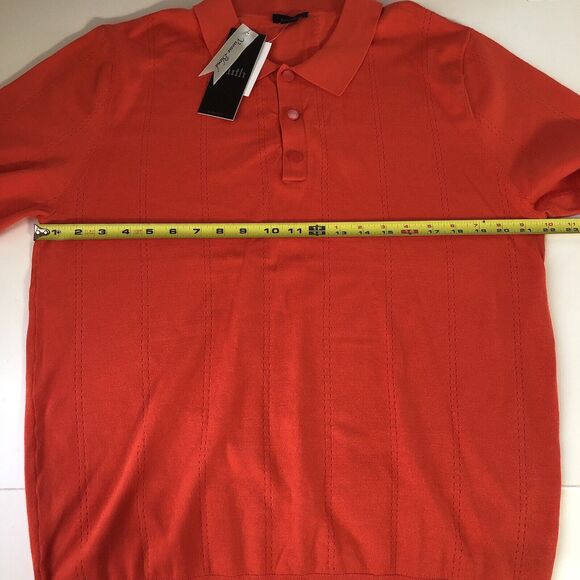 Truth by republic Men’s polo snap button Short sleeve, red orange large NWT - Picture 4 of 14